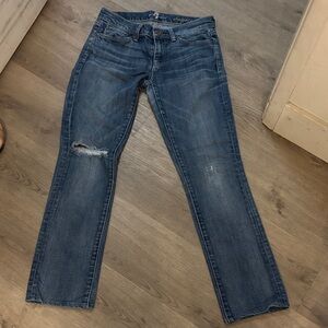 7 For All Mankind Blue Denim Straight Leg